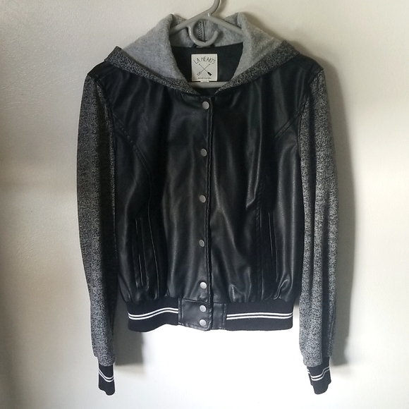 PacSun|LA Hearts Jacket| Women's Black and Grey Hooded Jacket| Size X-Large - Picture 1 of 5